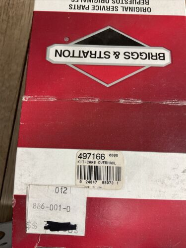 Briggs & Stratton 497166 NOS Carb Overhaul Kit Carburetor Kit New Genuine OEM (6922802528439)